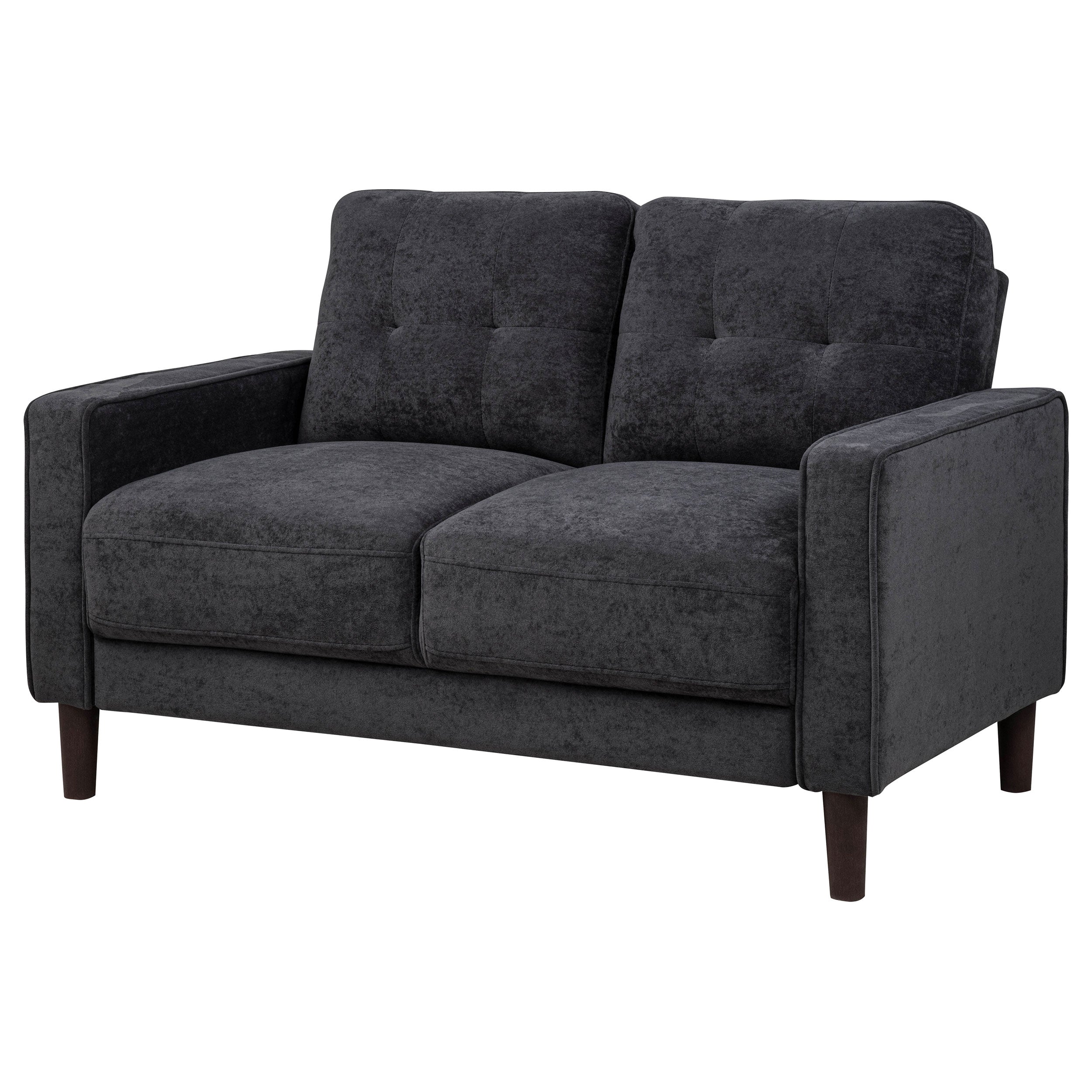 Bowen II Fabric Upholstered Track Arm Loveseat Steel Grey — view 4