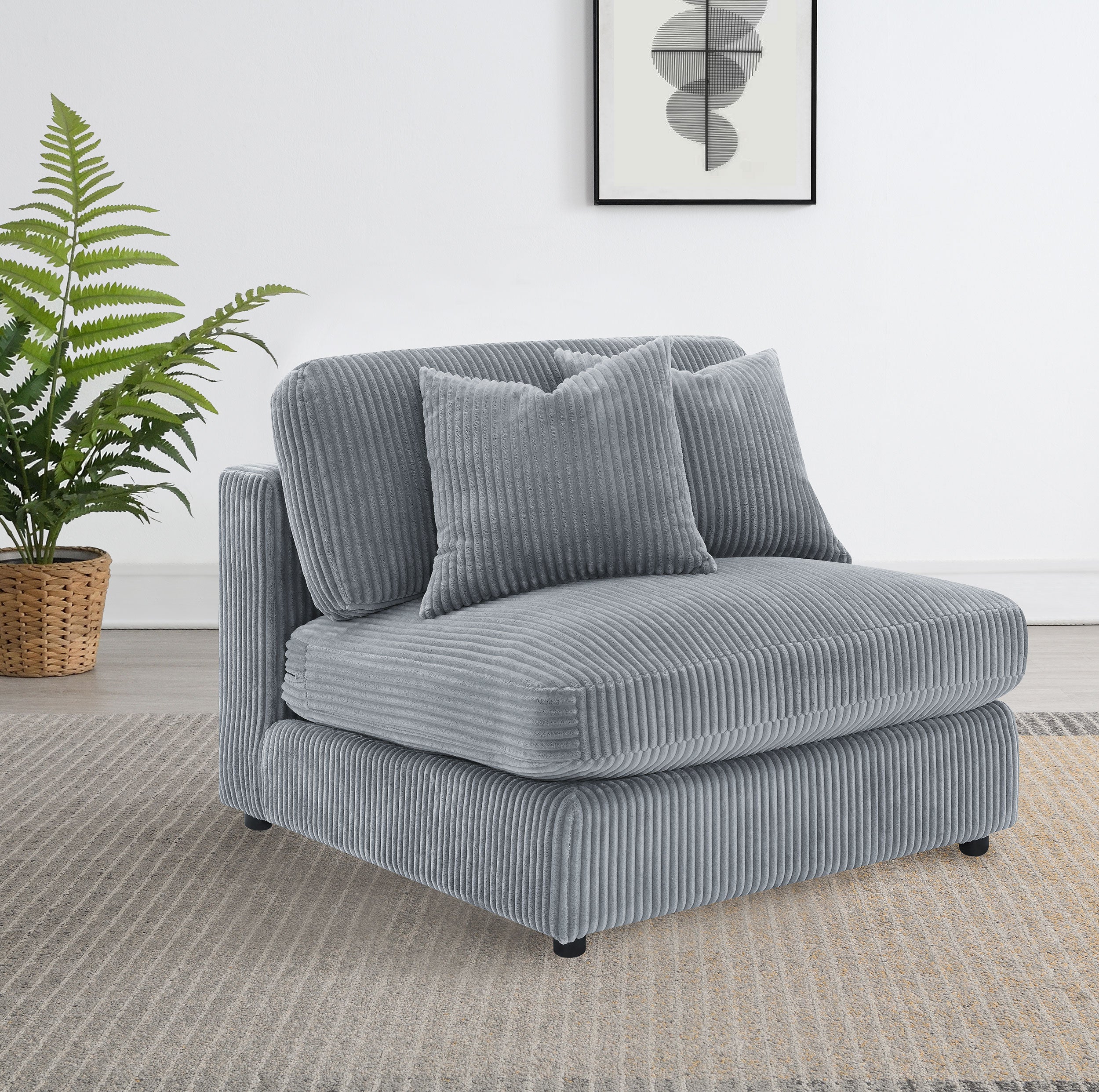 Blaine Upholstered Armless Chair Fog — view 2