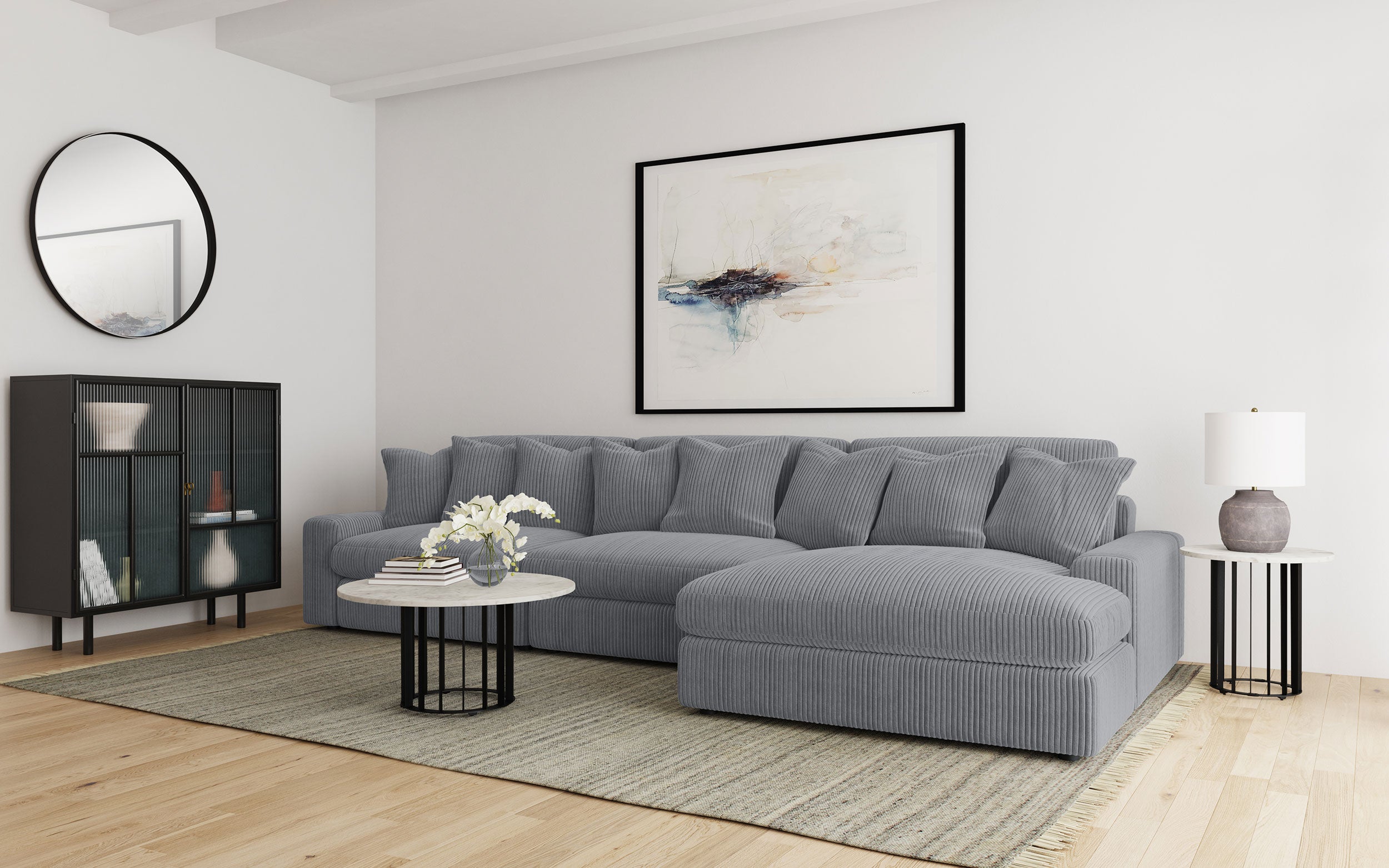 Blaine Upholstered Armless Chair Fog — view 11