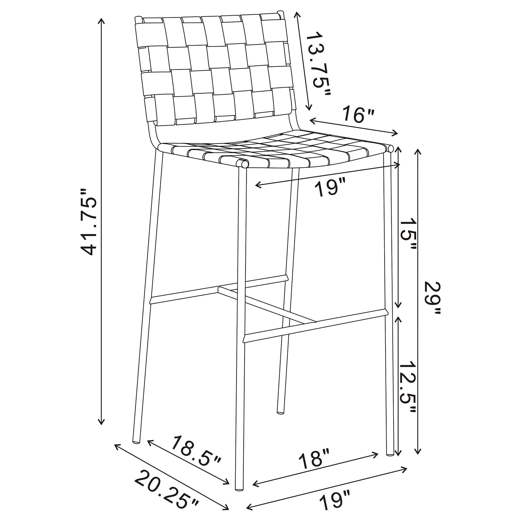 Adelaide Upholstered Pub Height Bar Stool Brown and Chrome - Atlantic Fine Furniture Melbourne FL