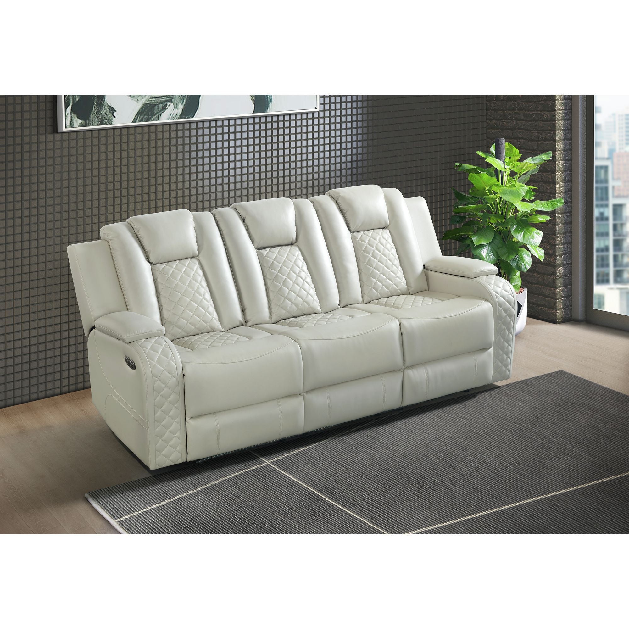Carlo - Power Motion Sofa With Power Headrest, Dropdown Table, Power Strip, LED And Reading Light