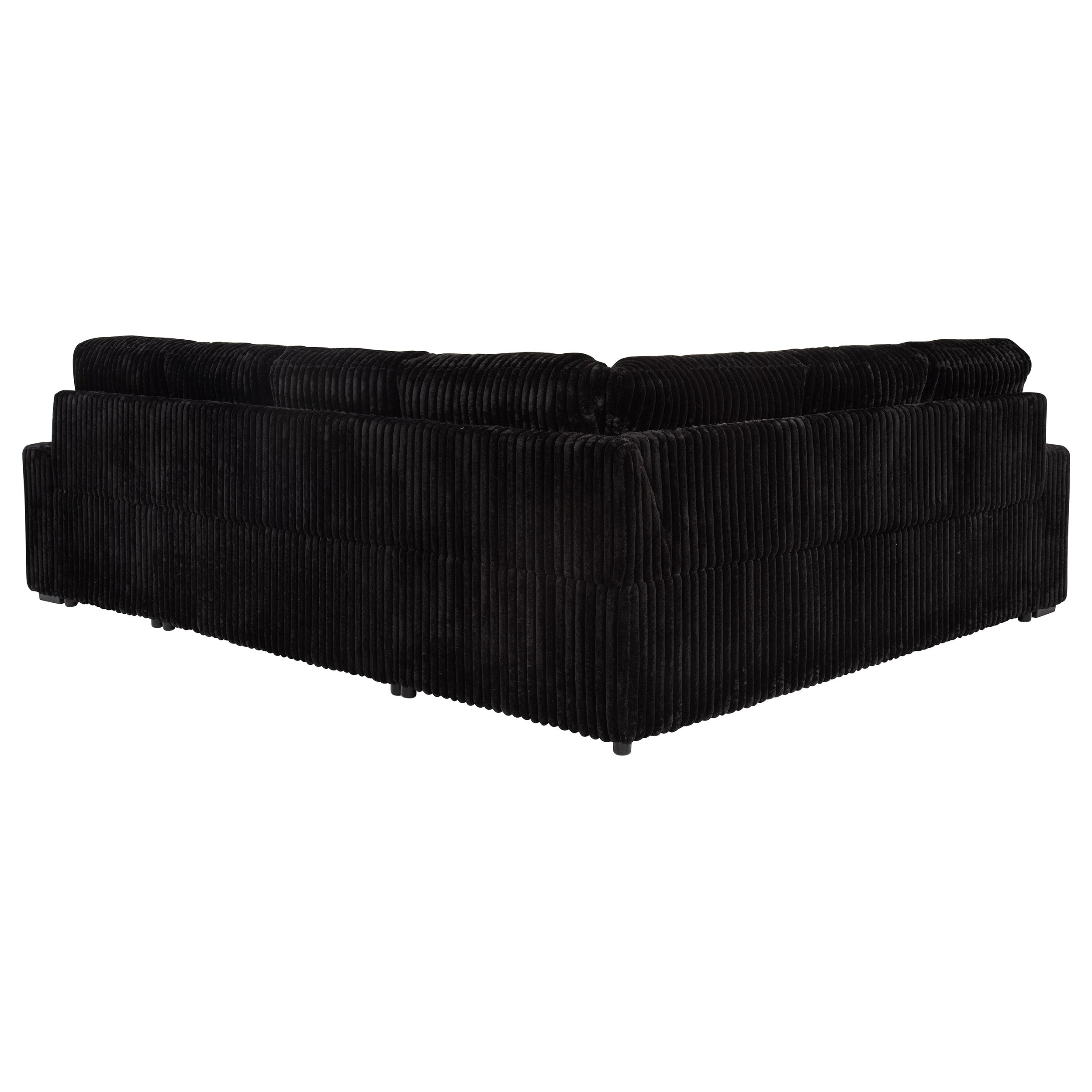 Devonshire Sleeper Sectional Sofa Storage Chaise Black — view 12