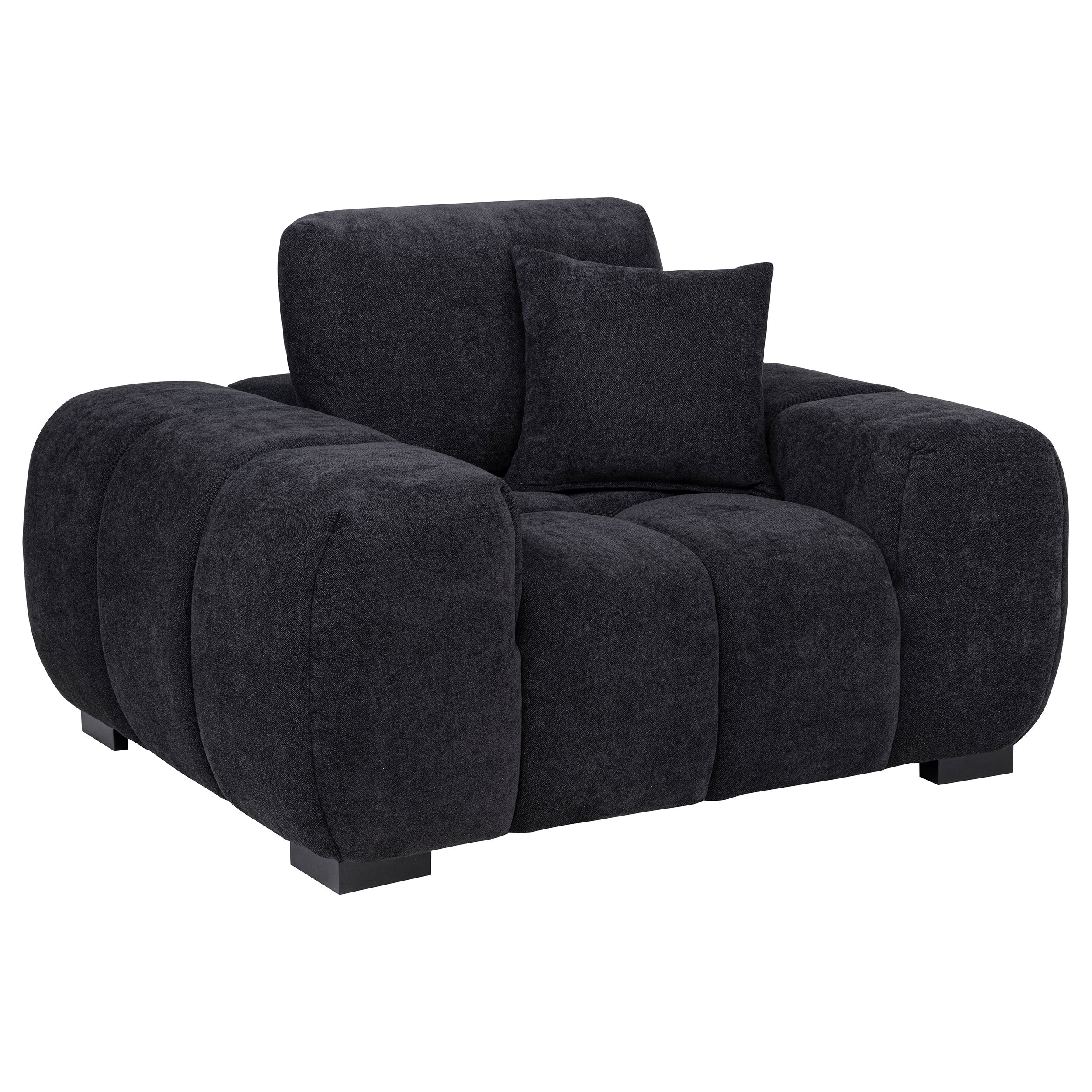 Octavia Upholstered Track Arm Accent Chair Black — view 1