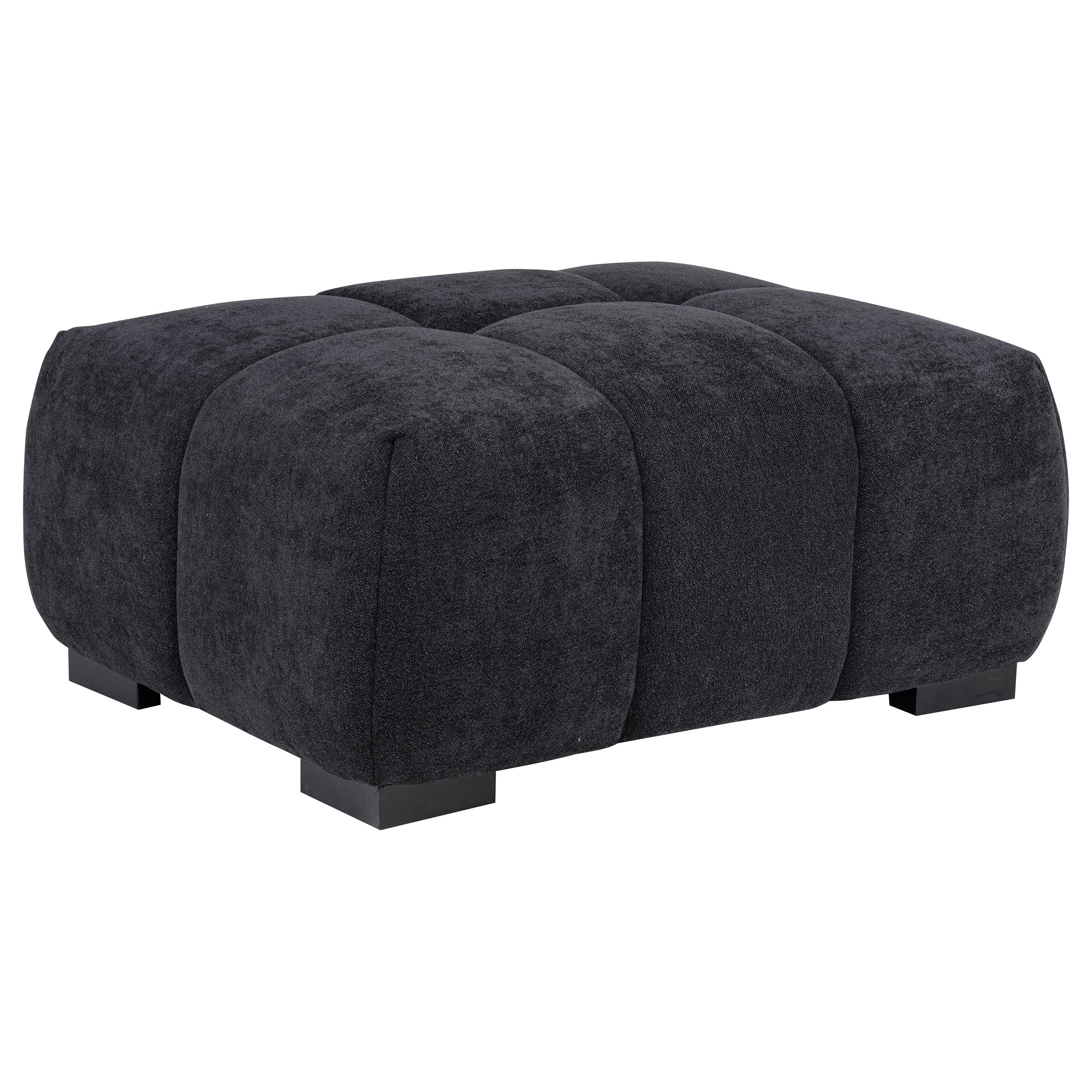 Octavia Upholstered Rectangular Ottoman Black — view 1