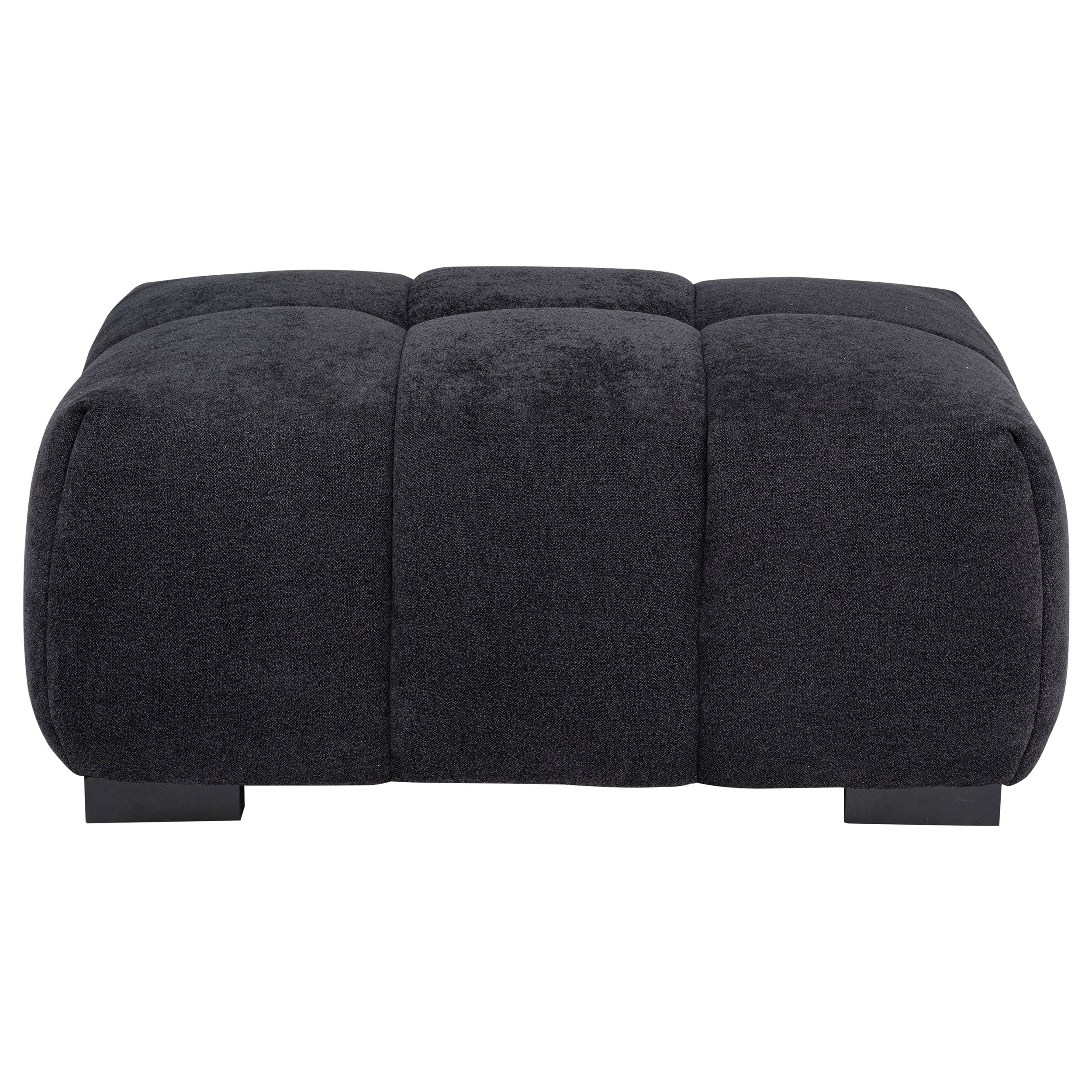 Octavia Upholstered Rectangular Ottoman Black — view 3