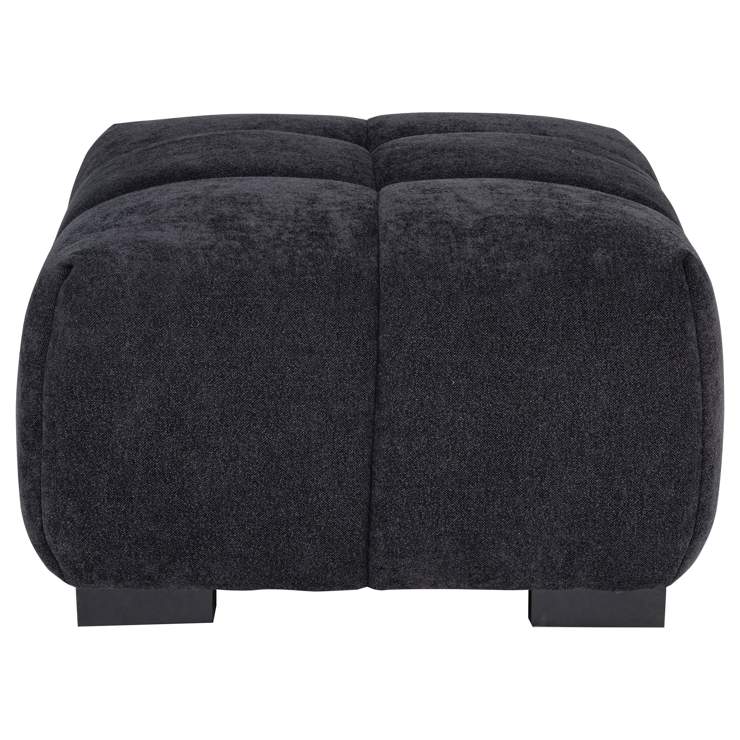 Octavia Upholstered Rectangular Ottoman Black — view 4