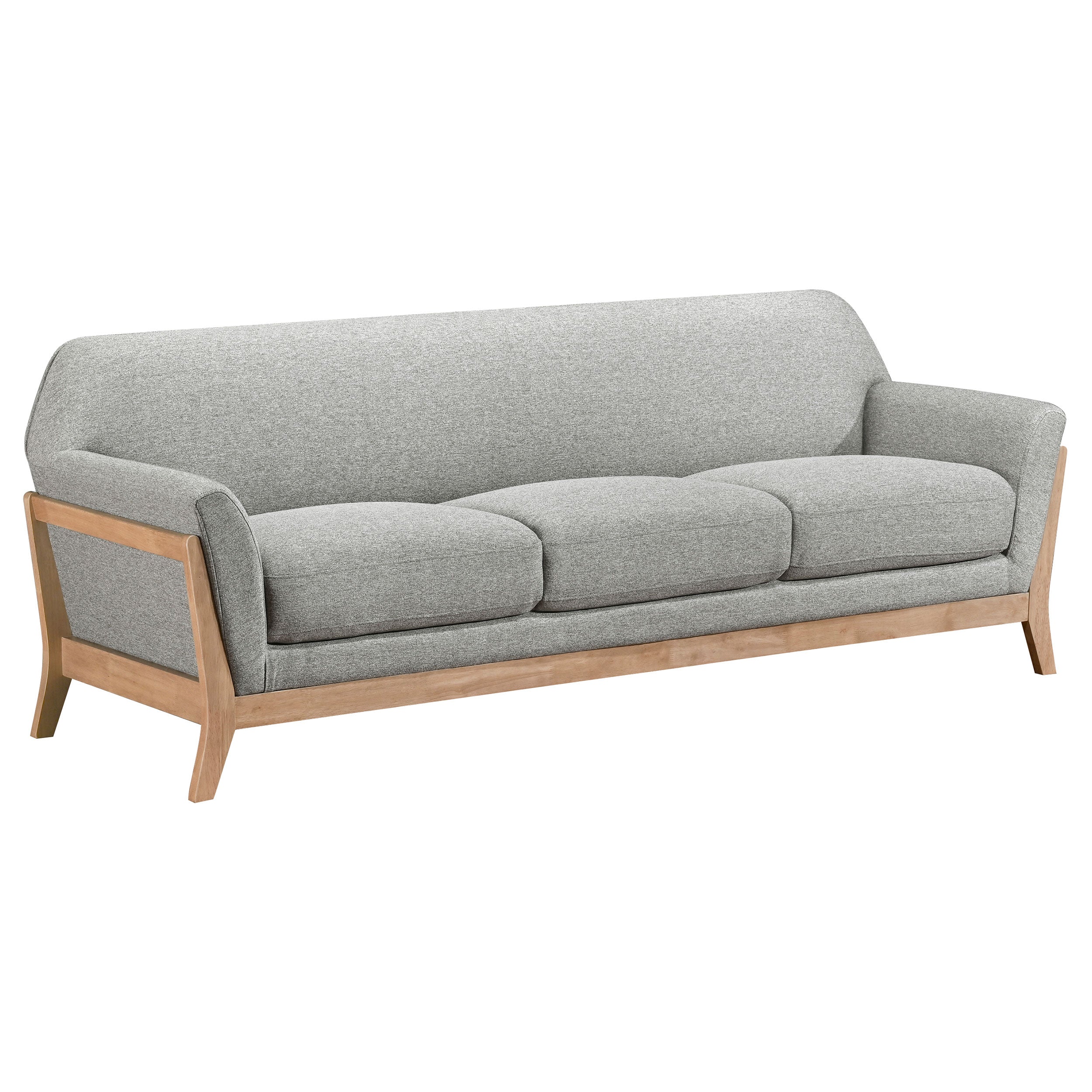 Vaughn 3-piece Fabric Upholstered Flared Arm Sofa Set Grey — view 3
