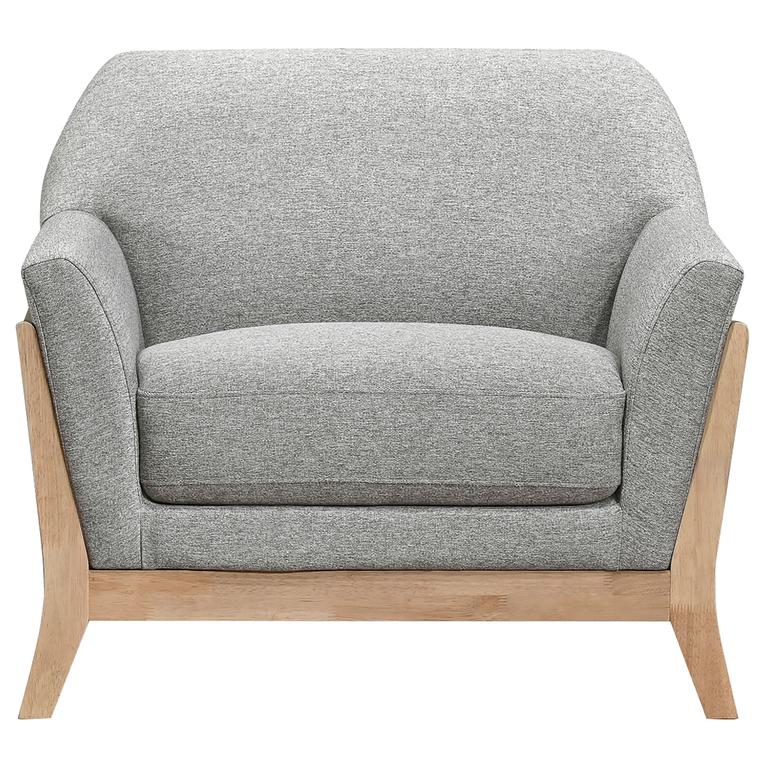 Vaughn 3-piece Fabric Upholstered Flared Arm Sofa Set Grey — view 12