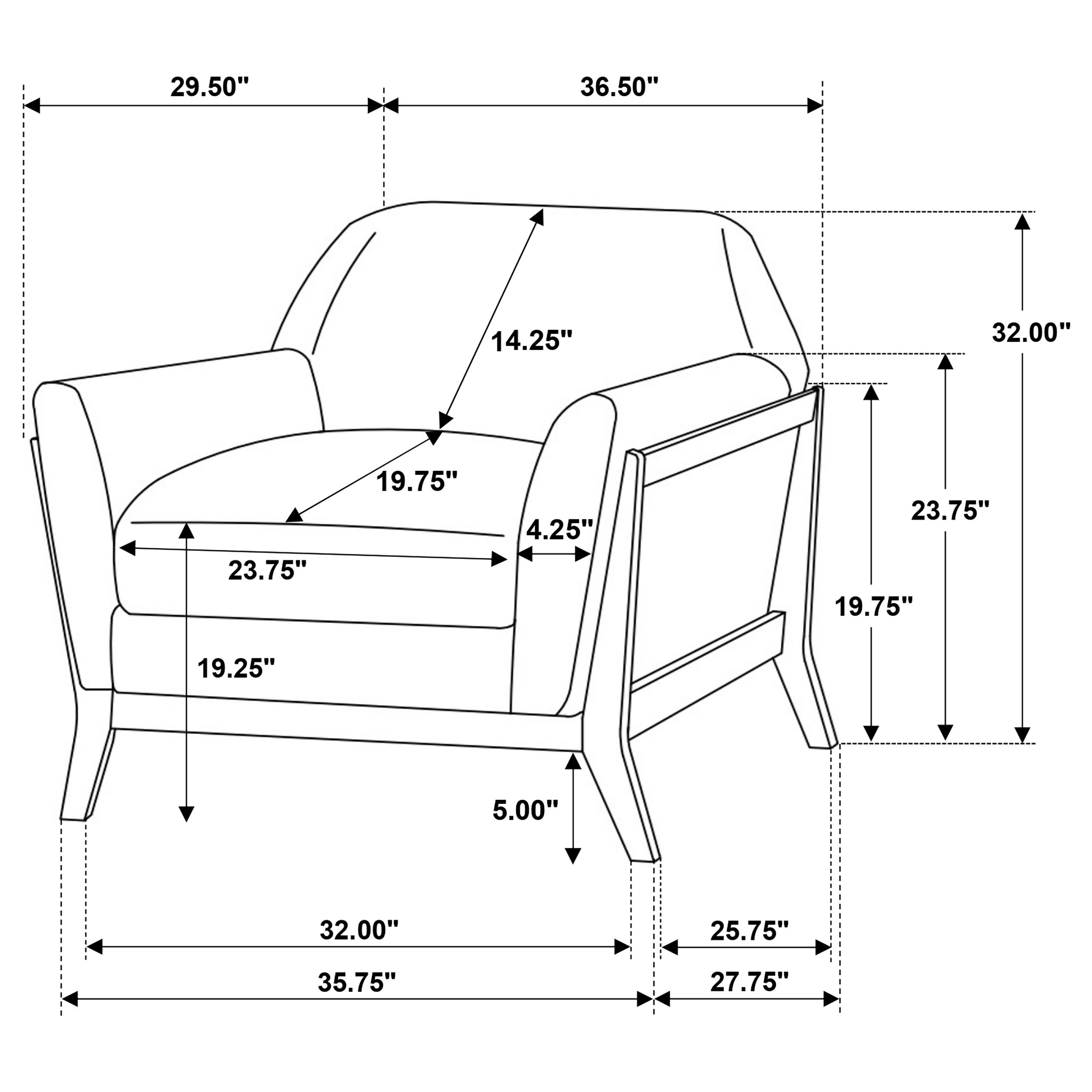 Vaughn 3-piece Fabric Upholstered Flared Arm Sofa Set Grey — view 18