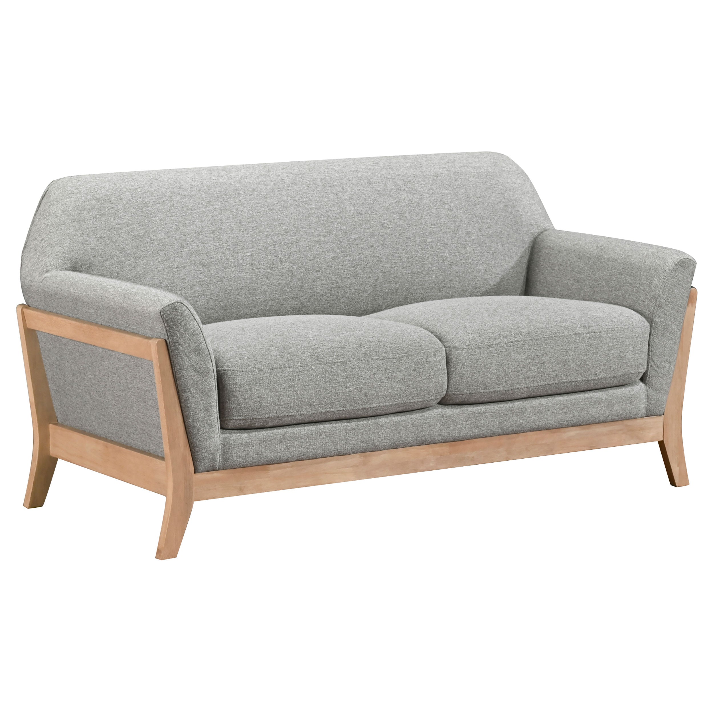Vaughn Fabric Upholstered Flared Arm Loveseat Grey — view 1