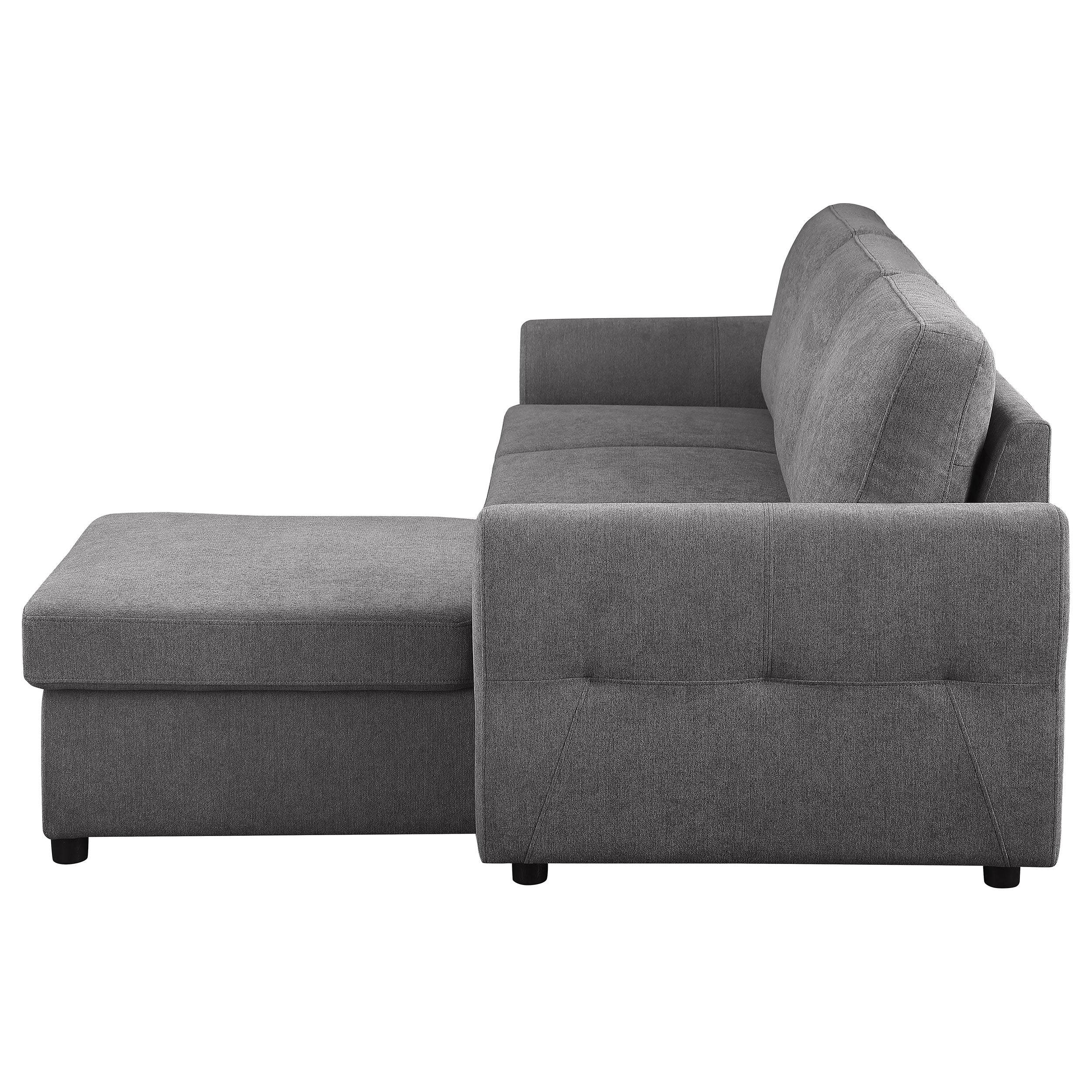 Samantha Upholstered Storage Sleeper Sectional Sofa Grey — view 11