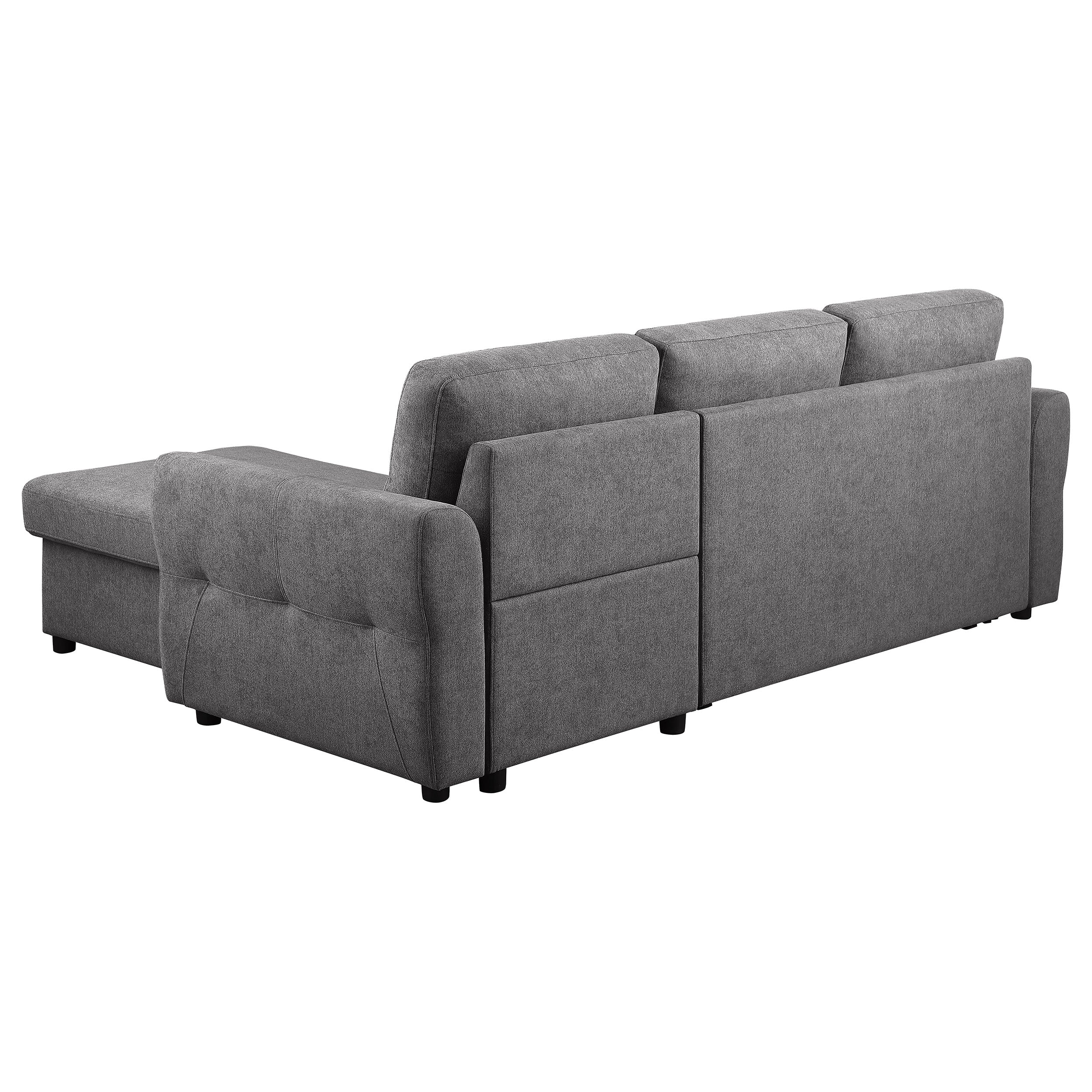Samantha Upholstered Storage Sleeper Sectional Sofa Grey — view 12