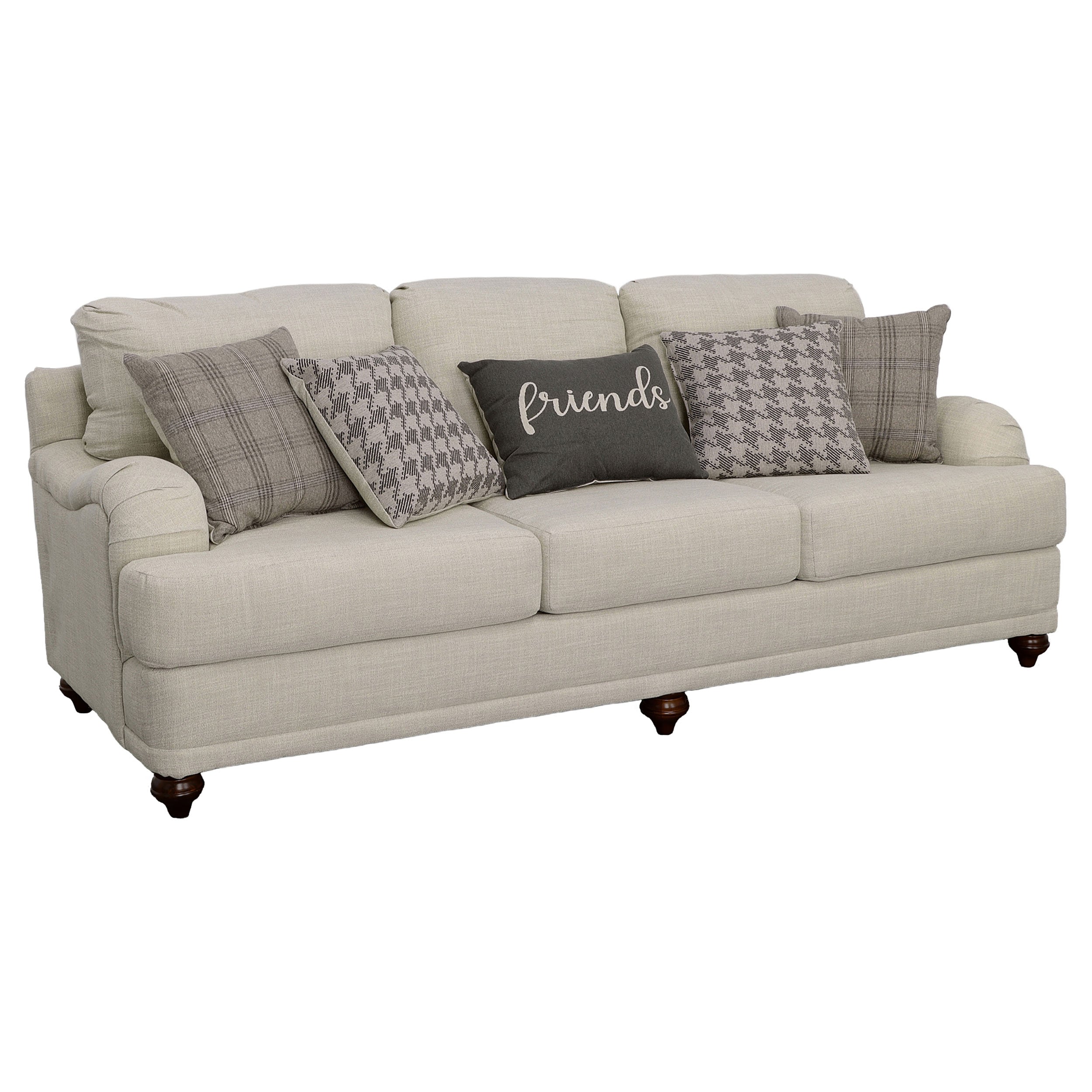 Glenn Upholstered English Arm Sofa Light Grey and Grey — view 1