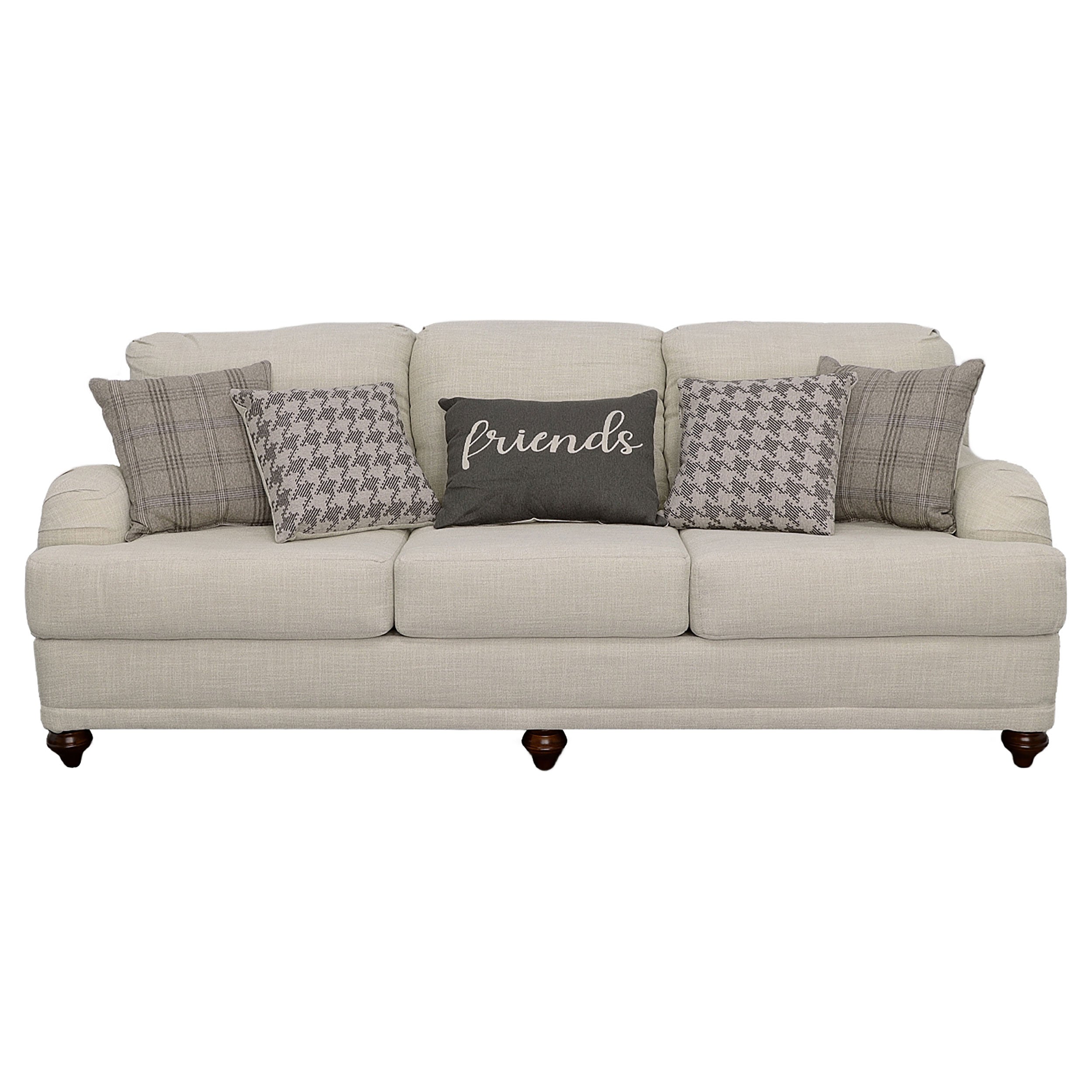 Glenn Upholstered English Arm Sofa Light Grey and Grey — view 3