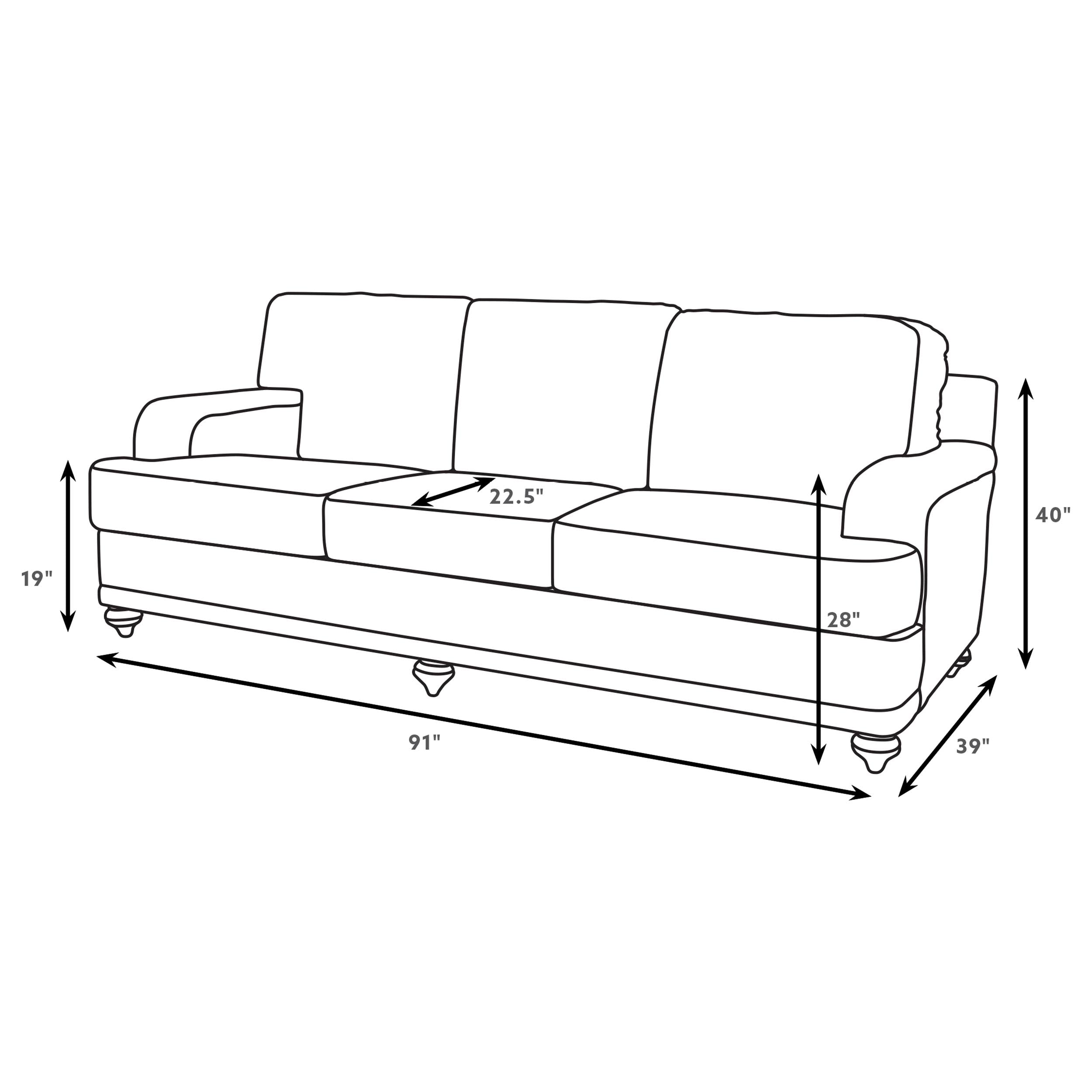 Glenn Upholstered English Arm Sofa Light Grey and Grey — view 7