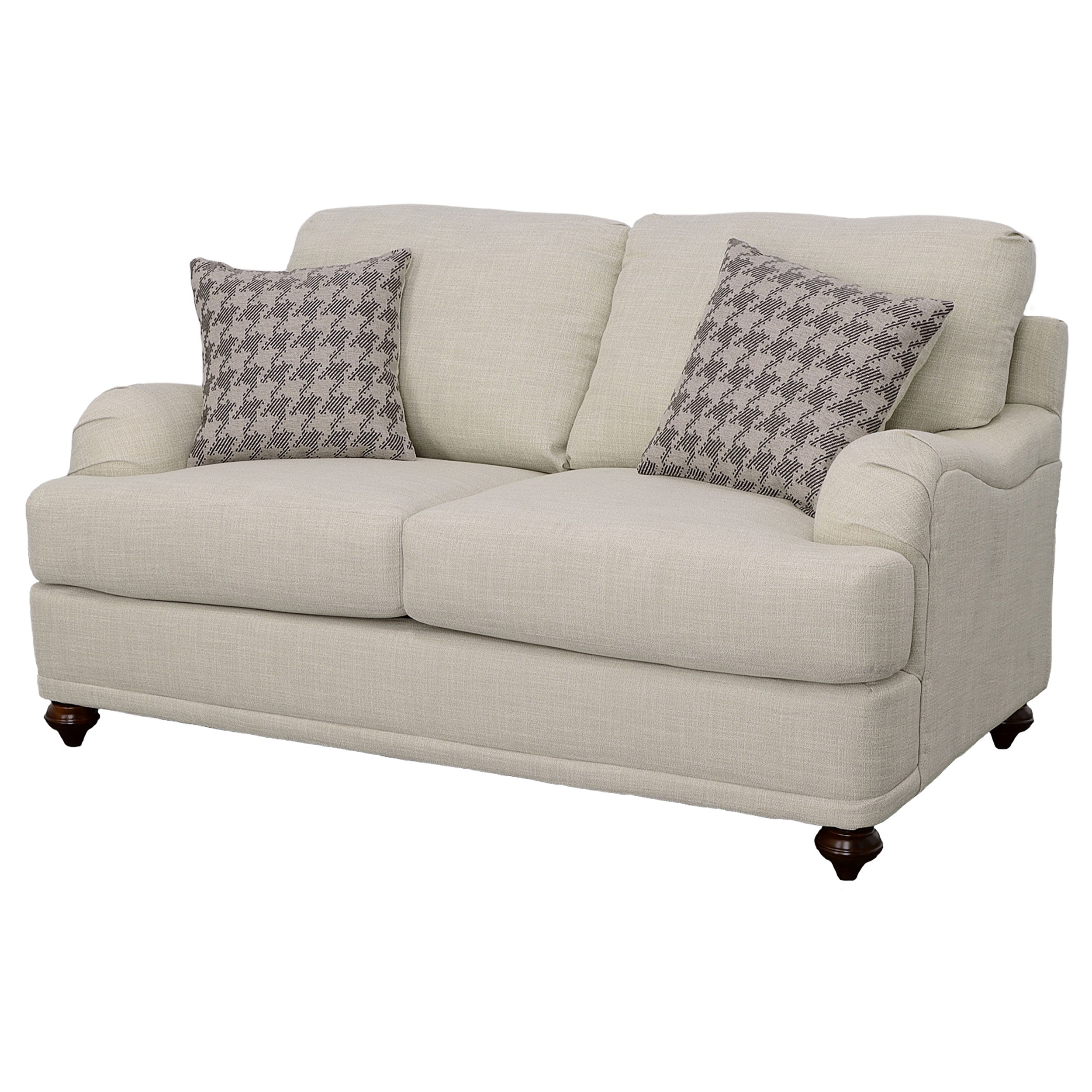 Glenn Upholstered English Arm Loveseat Light Grey and Grey — view 4