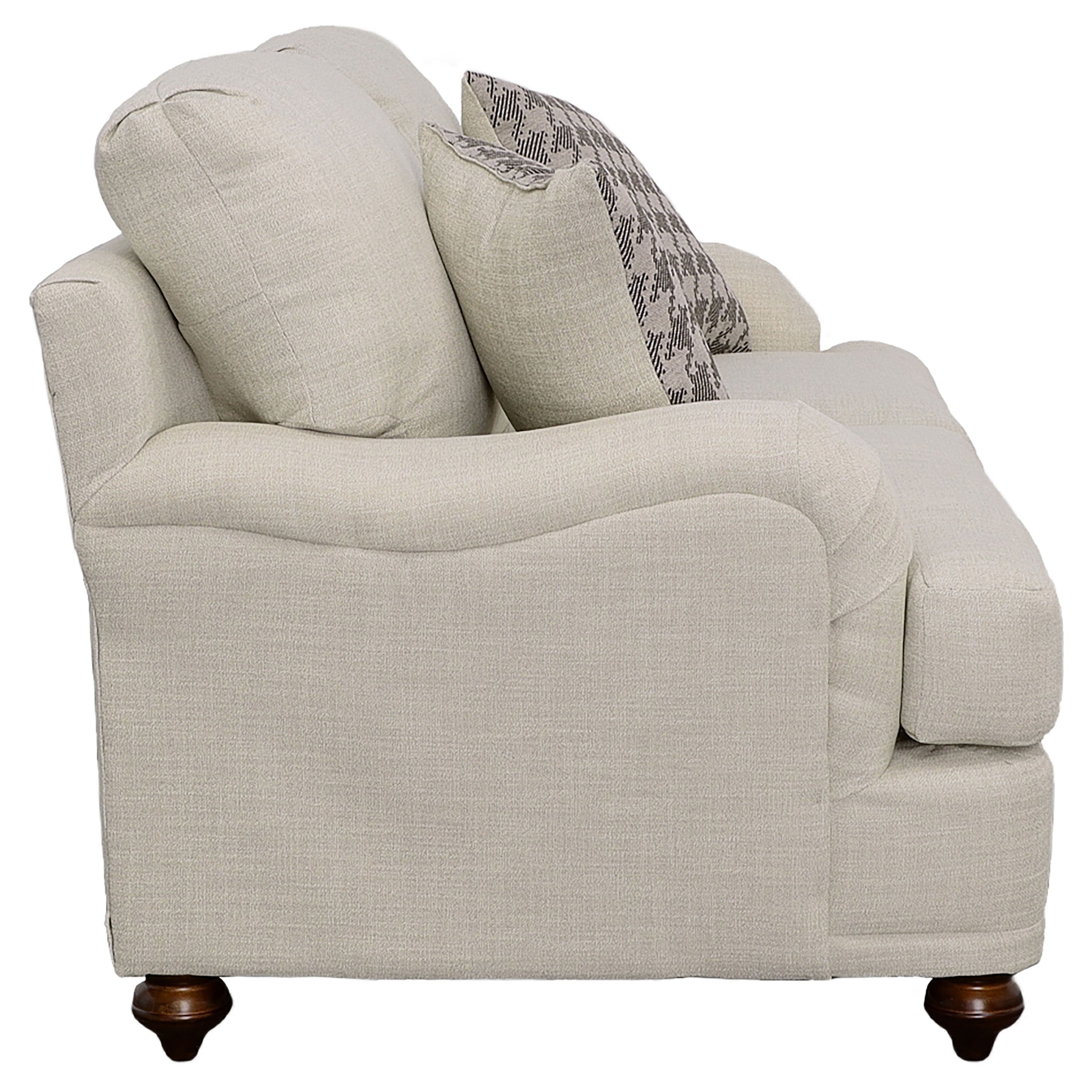 Glenn Upholstered English Arm Loveseat Light Grey and Grey — view 5