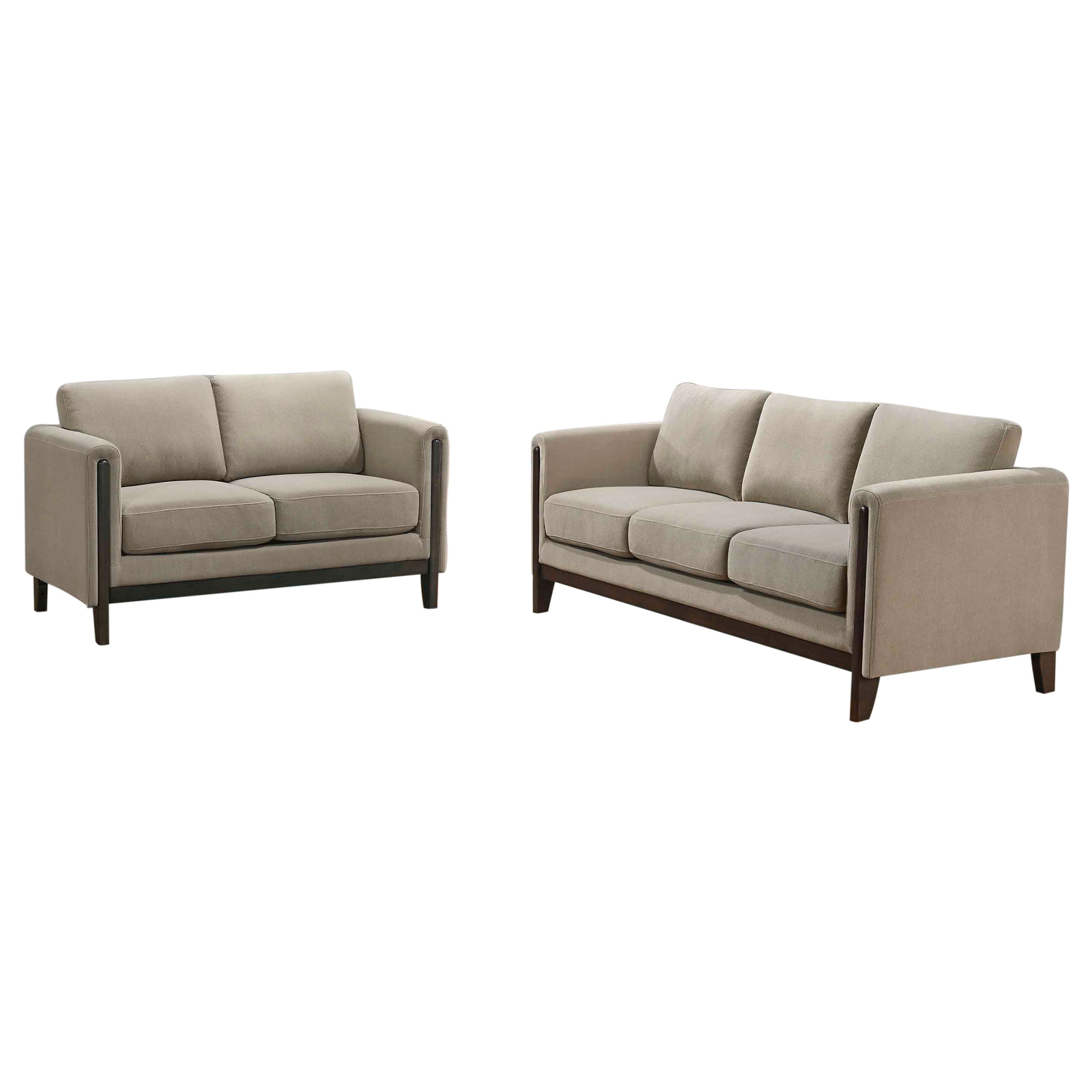 Islington 2-piece Upholstered Panel Arm Sofa Set Taupe — view 2