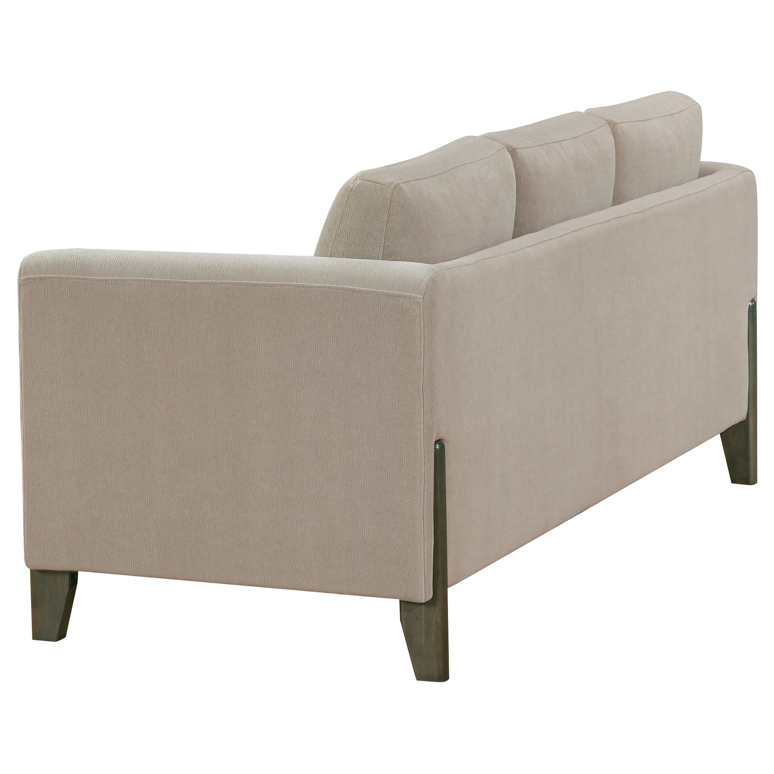 Islington Fabric Upholstered Panel Arm Sofa Taupe — view 4