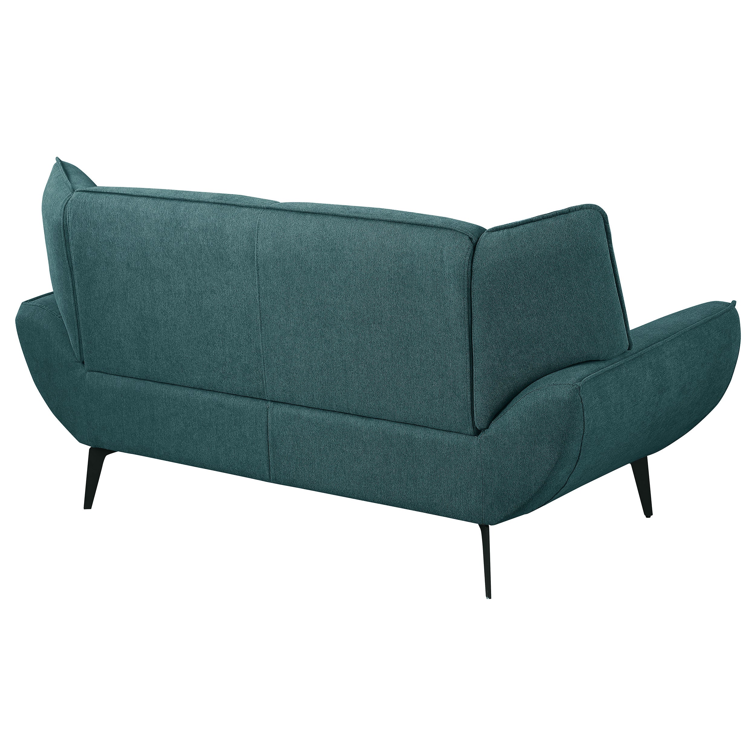 Acton Upholstered Flared Arm Loveseat Teal Blue — view 7
