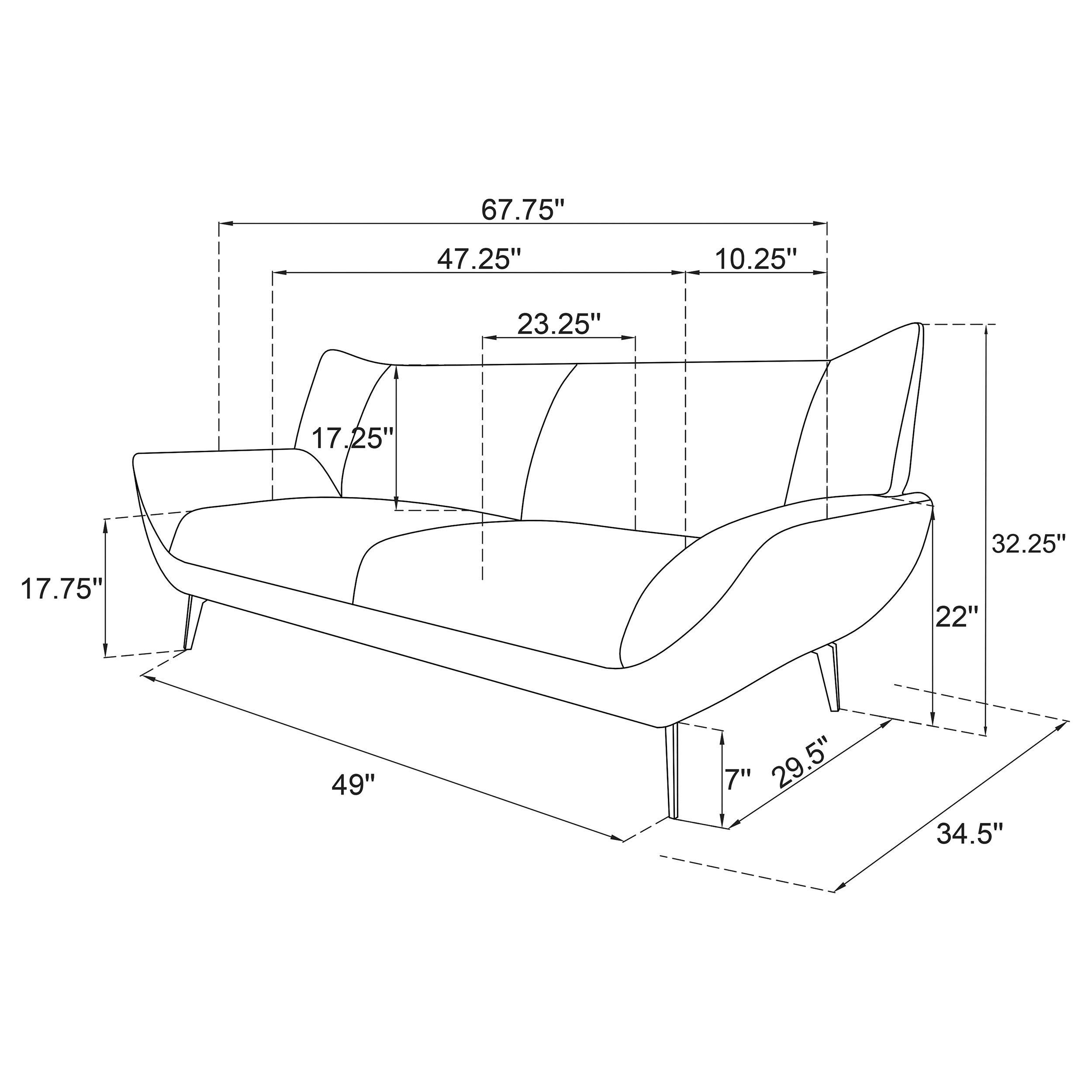 Acton Upholstered Flared Arm Loveseat Teal Blue — view 10