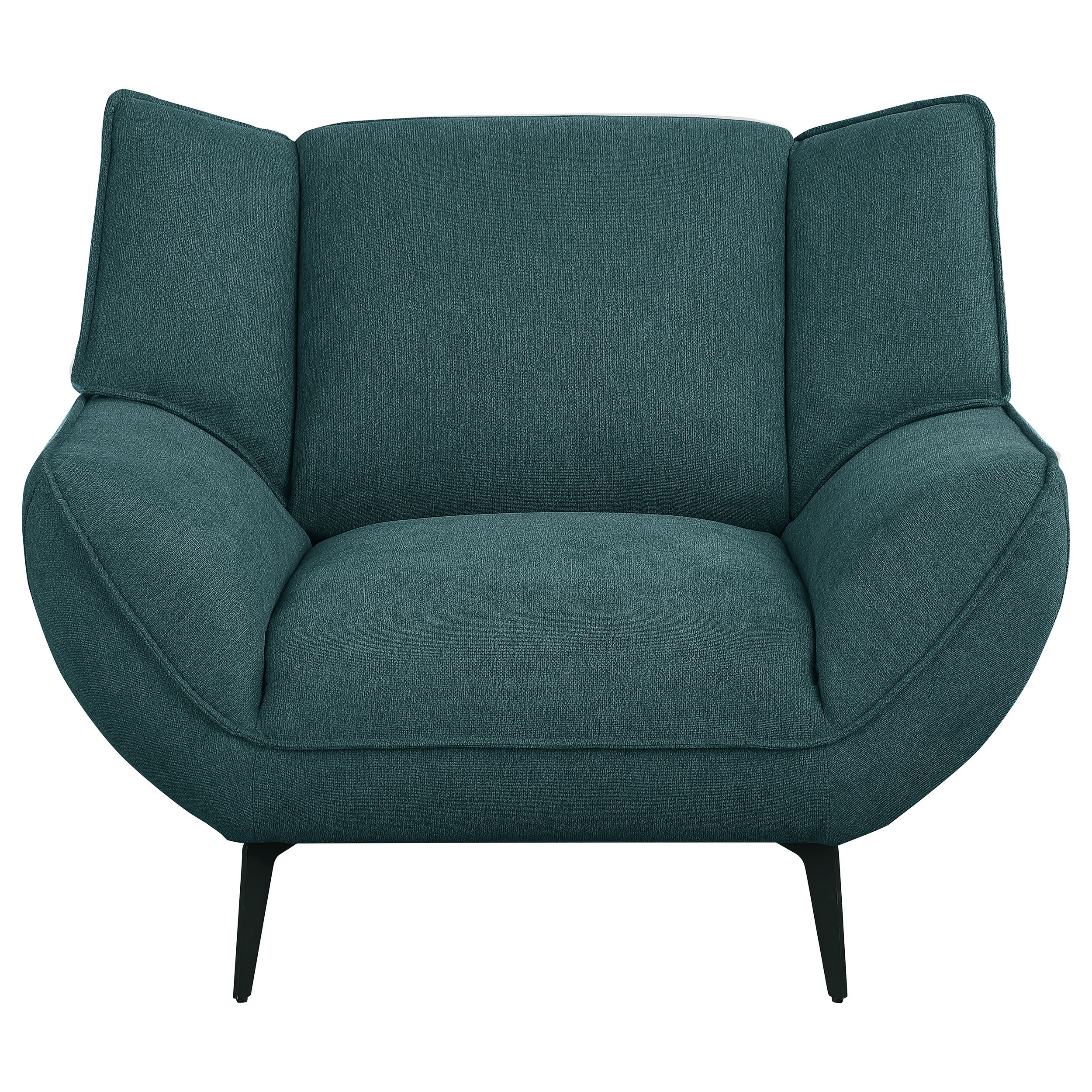 Acton Upholstered Flared Arm Accent Chair Teal Blue — view 3
