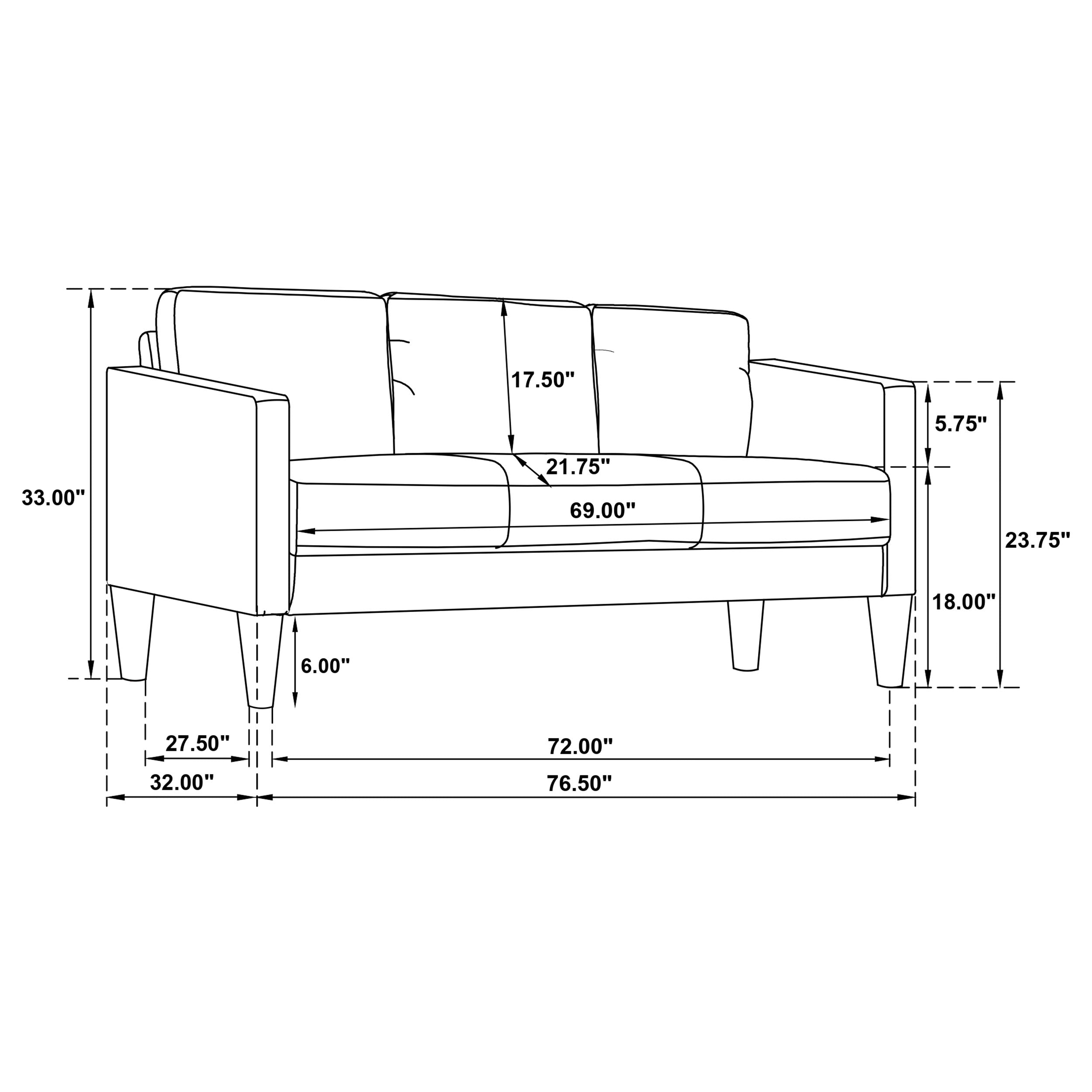 Ruth 2-piece Fabric Upholstered Track Arm Sofa Rust Red — view 12