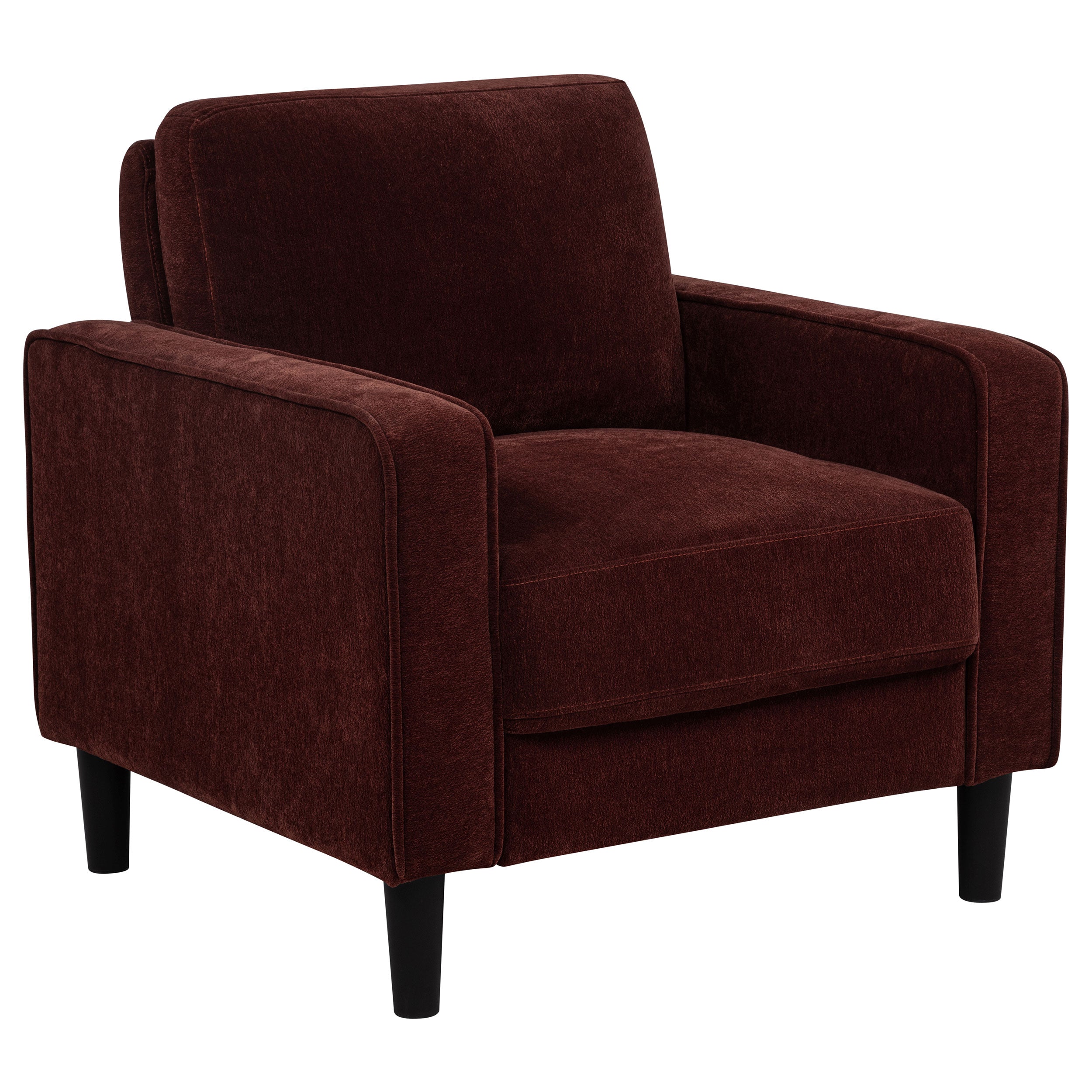 Ruth 3-piece Fabric Upholstered Track Arm Sofa Rust Red — view 11