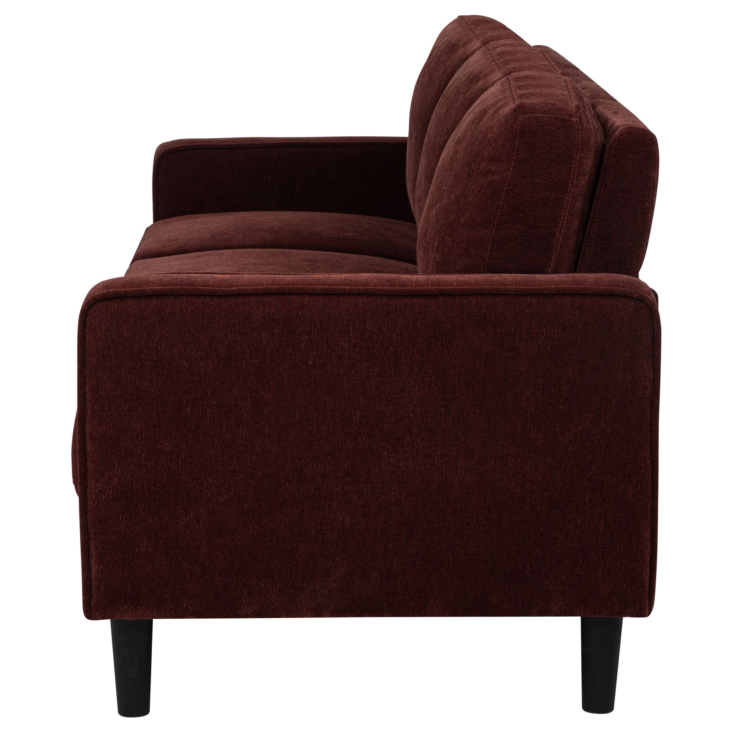 Ruth 77-inch Fabric Upholstered Track Arm Sofa Rust Red — view 5