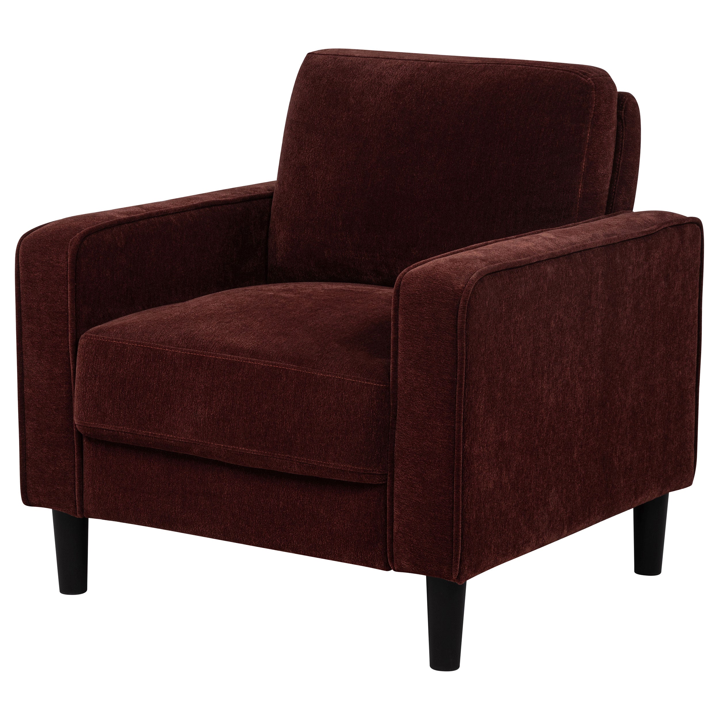 Ruth Fabric Upholstered Track Arm Accent Chair Rust Red — view 4