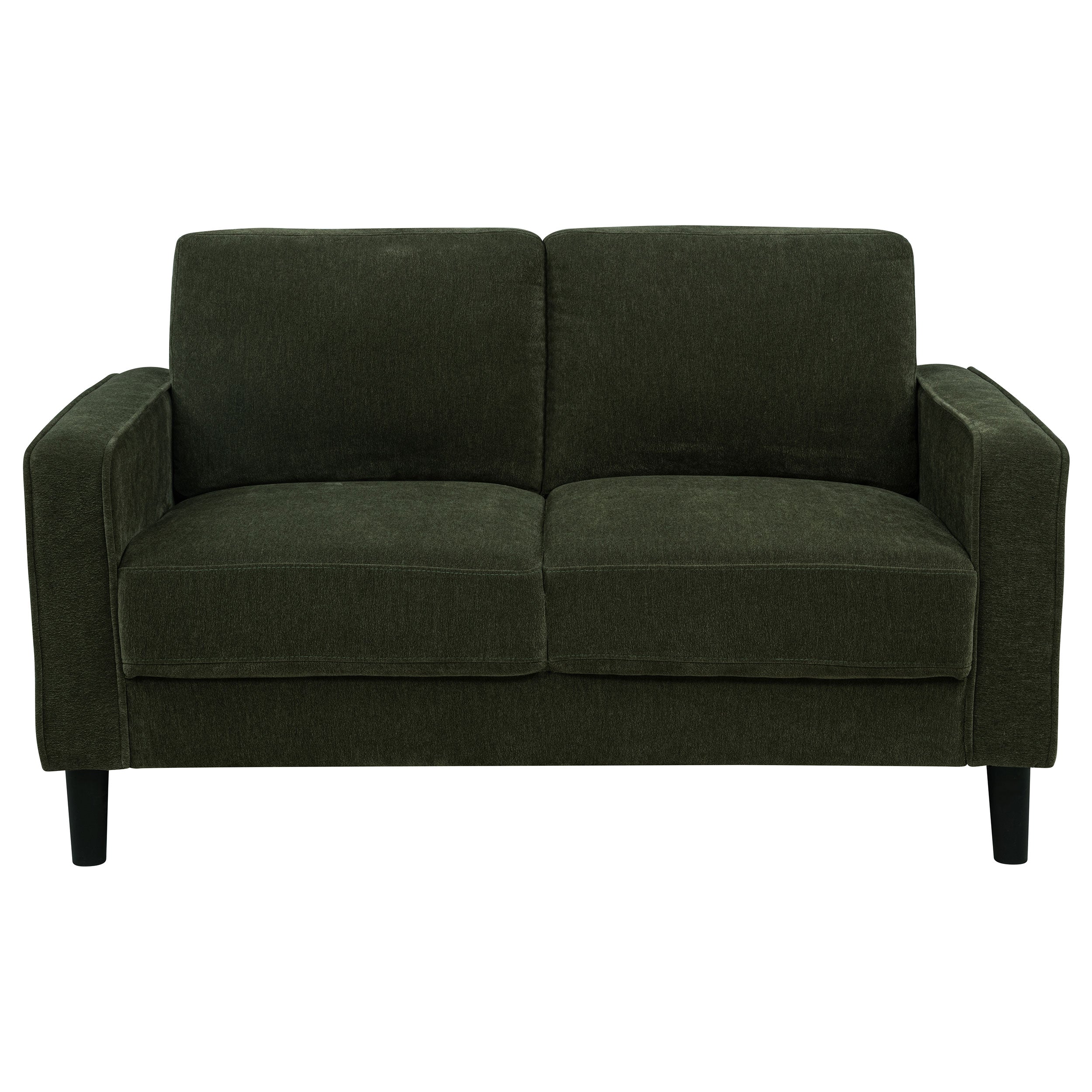 Ruth Fabric Upholstered Track Arm Loveseat Matcha Green — view 3