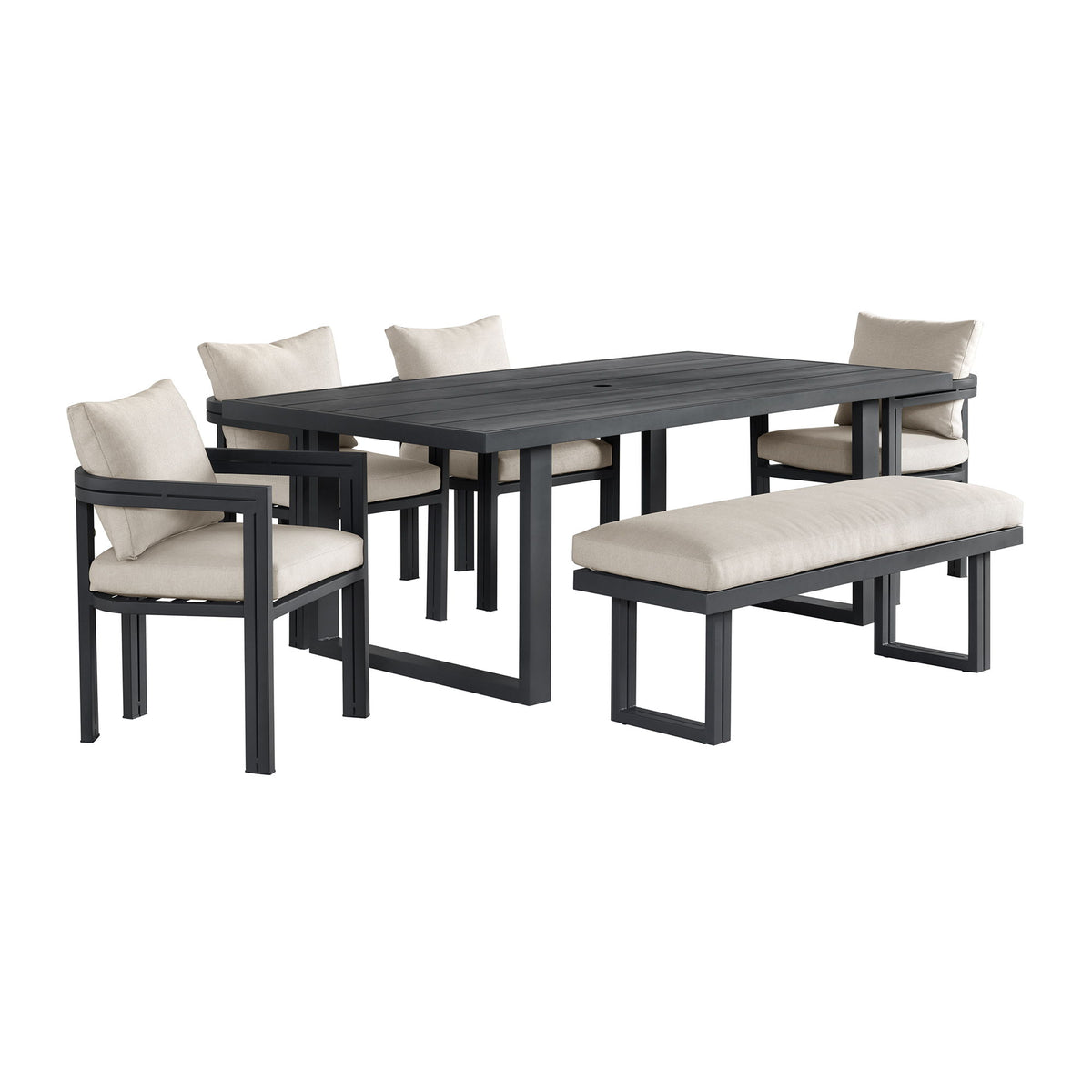 Playa Standard Height Dining Set in Dark Gray by Elements International, view 2