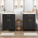 Modern Bathroom Vanity With Ceramic Sink, Soft-Close Doors, Flip Drawer, U-Shaped Shelves, Elegant Storage Solution