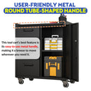 Sturdy Metal Tool Storage Cabinet With Wheels Durable Garage, Office & Home Organizer Steel