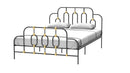 Ola Metal Bed, Black with Gold Detail, Full