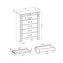 Lorenzo - 5 Piece Bedroom Set With Glittered Detailing