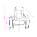 Reclining Power Set, USB, LED, Bookshelf Arms, And Drop Down Table