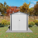 Garden Tool Shed Metal Storage Shed With Peaked Roof Waterproof Lockable Door