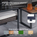 4 Piece Patio Furniture Set With Acacia Wood Table Top And Cushions