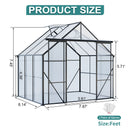 Double Door Polycarbonate Greenhouse Raised Base And Anchor Aluminum Heavy Duty Walk In Greenhouses For Outdoor Backyard In All Season