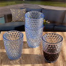 Leading Ware Diamond Cut Acrylic Glasses Drinking (Set of 4)