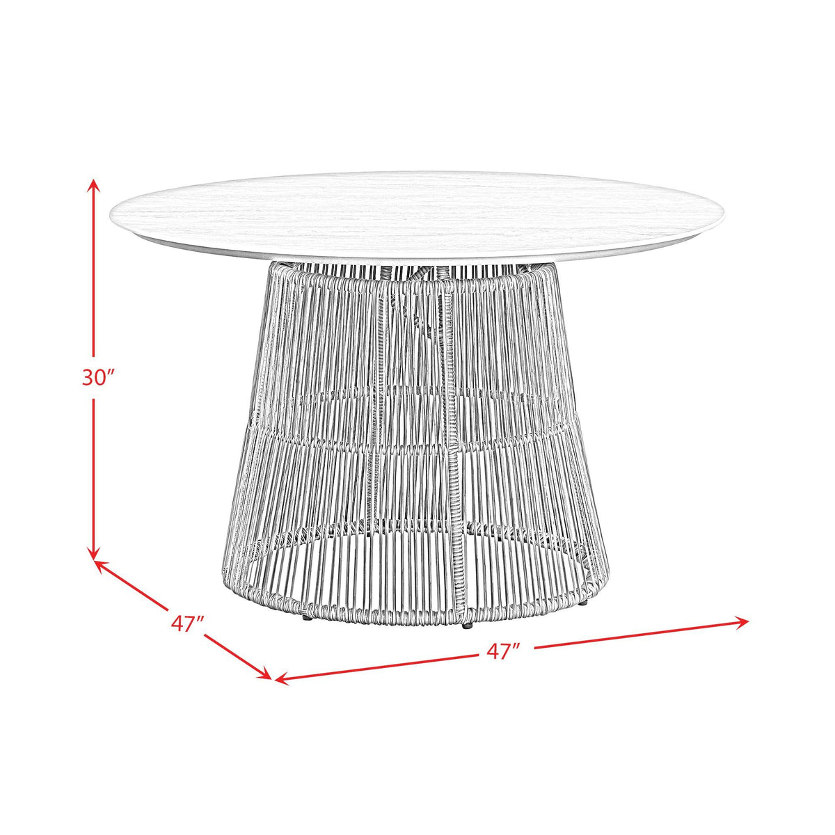 Alesso Round Dining Table in Brown / Sand by Elements International, view 3