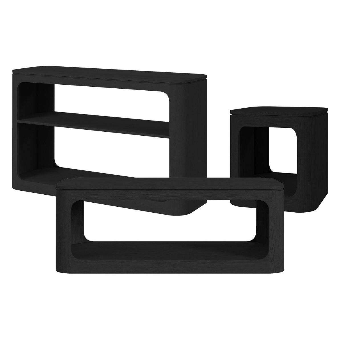 Rogen Rustic Occasional Table Set in Black by Elements International, view 4