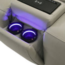 Jayke - Power Motion Sectional Sofa - Light Gray Top Grain Leather Match