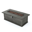 Transitional Rectangular Outdoor Propane Fire Pit With 50,000 Btu
