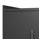 2 Door Tool Cabinets For Garage, Lockable Garage Storage Cabinet, Locking Storage Cabinet With Wheels, Rolling Tool Chest - Black