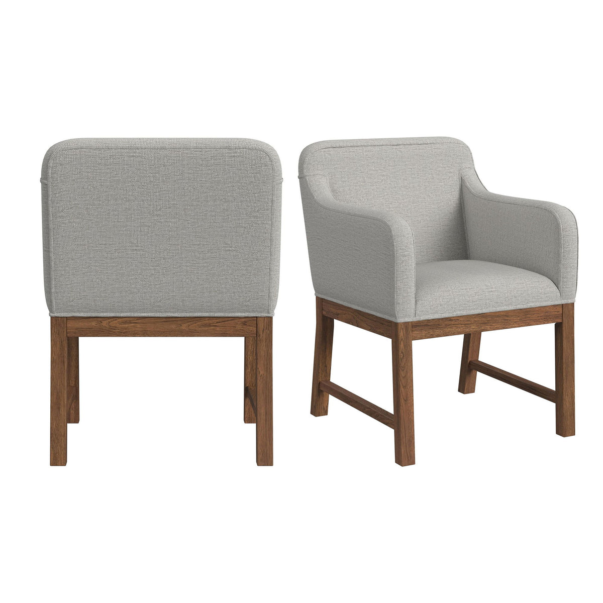 Glinda Upholstered Fabric Dining Chair (Set of 2) in Brown / Light Gray by Elements International