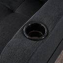 Upholstered Armchair And Storage Ottoman Set, Comfortable Single Sofa With Cup Holders And Tufted Detailing, Ideal For Living Room Or Bedroom