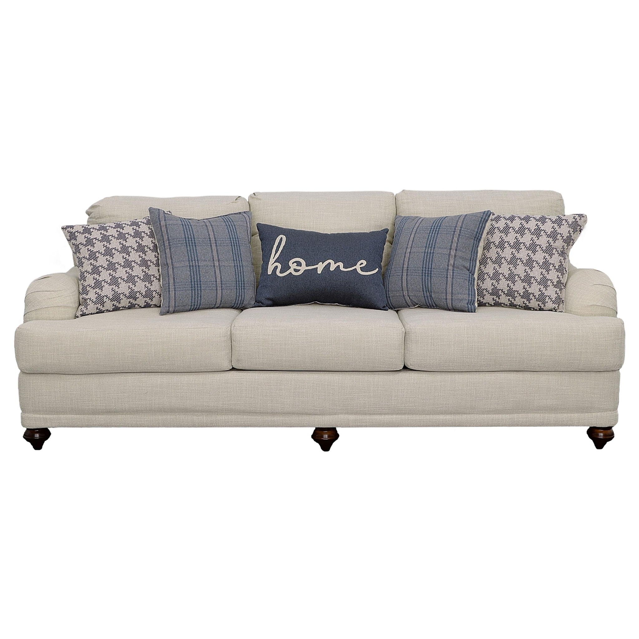 Glenn 2-piece Upholstered Sofa Set Light Grey and Blue