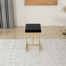 Joel - Mid-Century Modern Luxury Upholstered Stool - Black / Gold